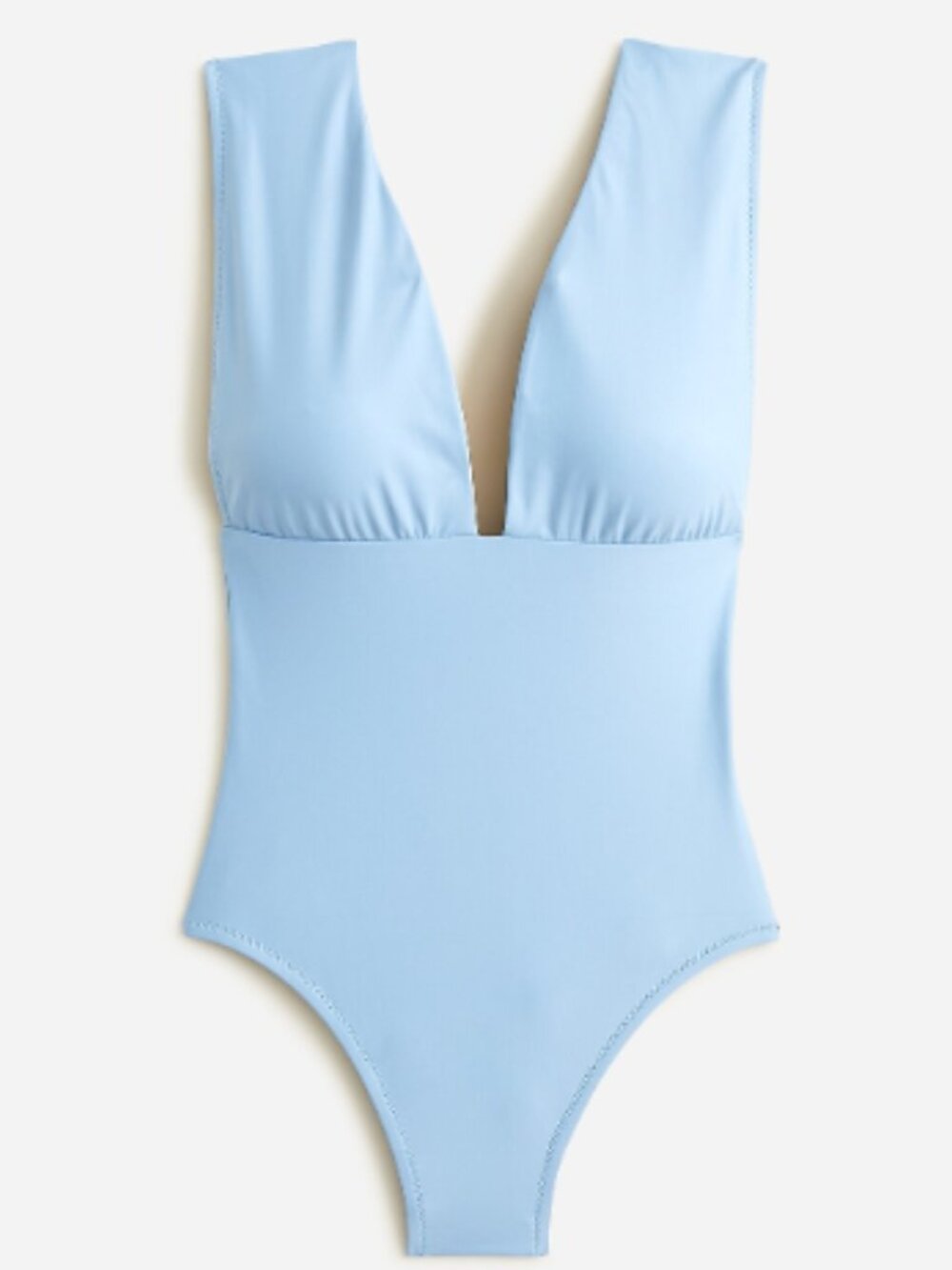 NWOT J. Crew Light Blue V Neck One Piece Swimsuit